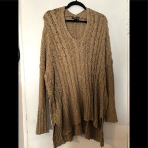 Tan long shirt sweater